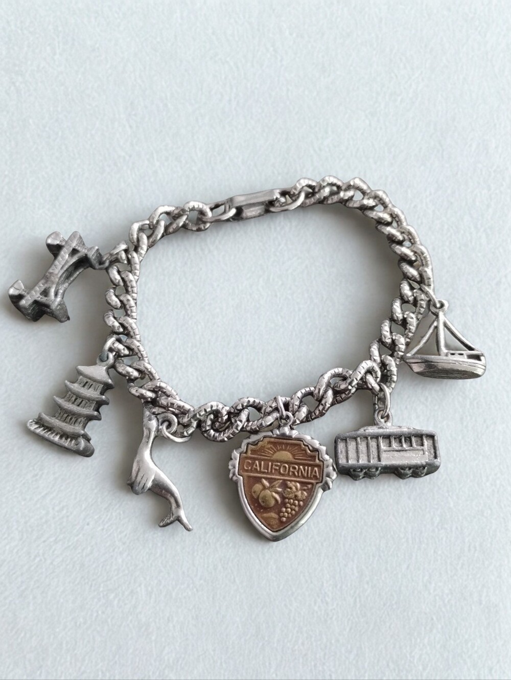 Antique 1960s California Souvenir Charm Bracelet
